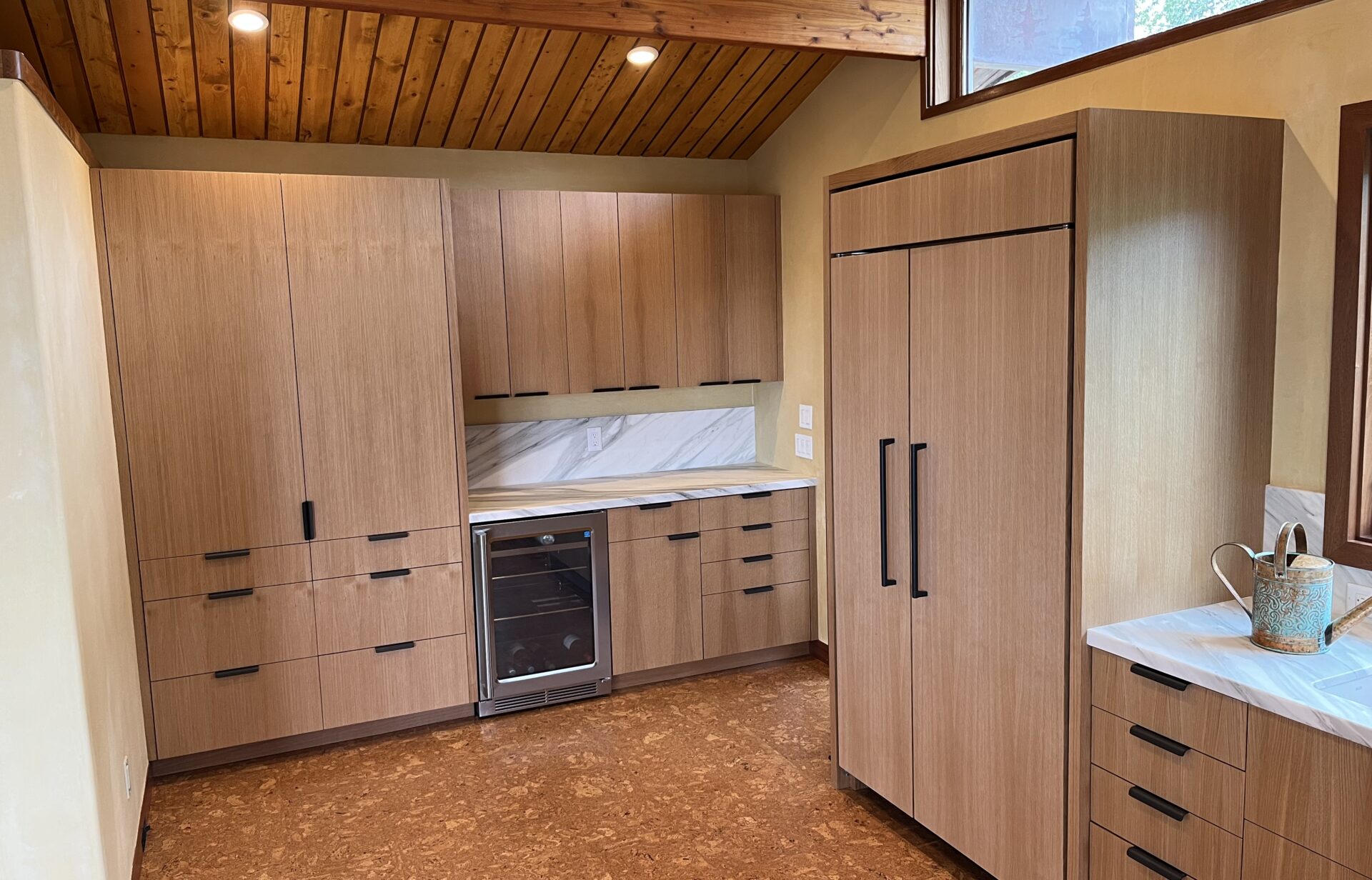 Kitchen remodel with storage.